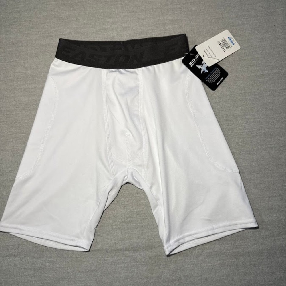 Easton Bio-Dri Youth XL White Sliding Shorts Baseball Softball Compression NWT